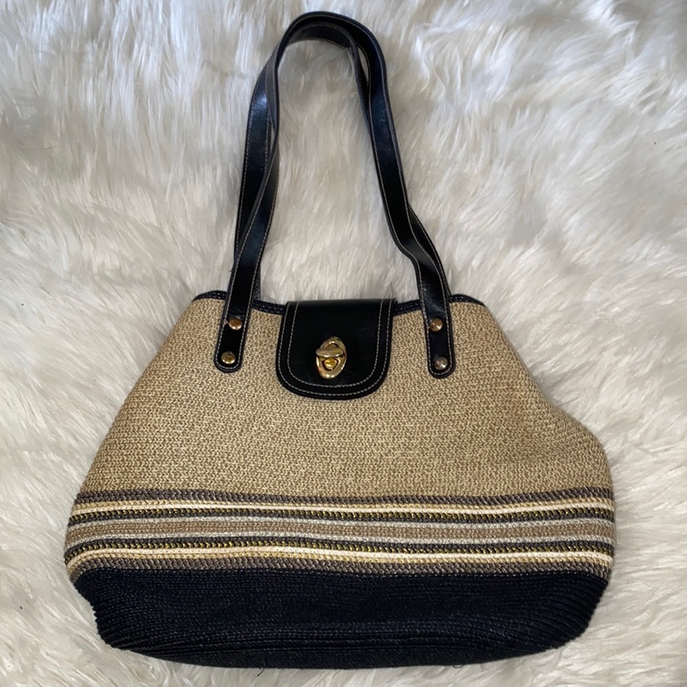 Tan and Black Sparkly Purse
